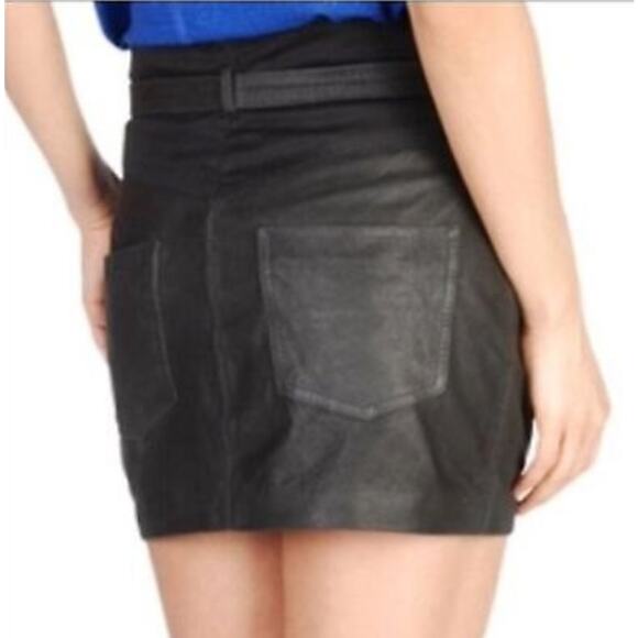 DIESEL Lamb Leather Mini Skirt Size 27 - Picture 2 of 12